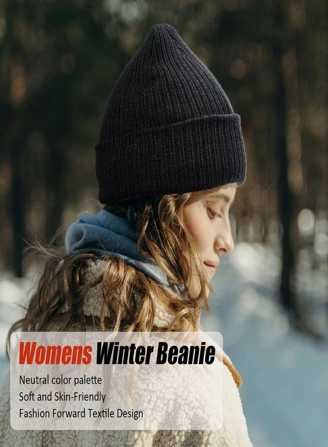 Wmcaps قبعة شتوية مبطنة بالفرو الحراري من Wmcaps للرجال والنساء، قبعة محبوكة ناعمة ودافئة، قبعة صوفية للطقس البارد، لون أسود - Image 5